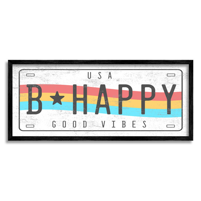 B «Happy Rainbow», plaque d’impression «Good Vibes Sentiment» surdimensionnée, art numérique sur estampe numérique par Daphne Polselli