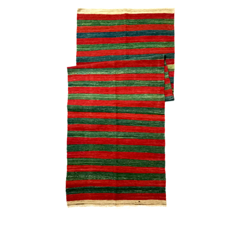 Runner Rapp Striped Hand Woven 100cm X 300cm Area Rug, Wool