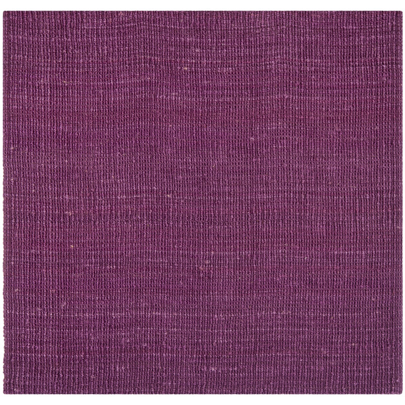 Natural Fiber Hand Woven Jute Solid Color Rug, Square 6'