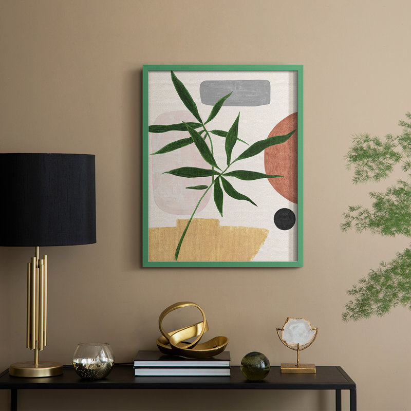 Contemporary Nature II Framed Print - Solid Wood, Vert, H 15 po x l 12 po