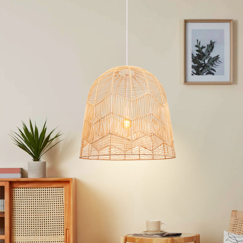 Gerben 1 - Light Natural Dome Pendant, 102.36" H x 23.62" W x 23.62" D