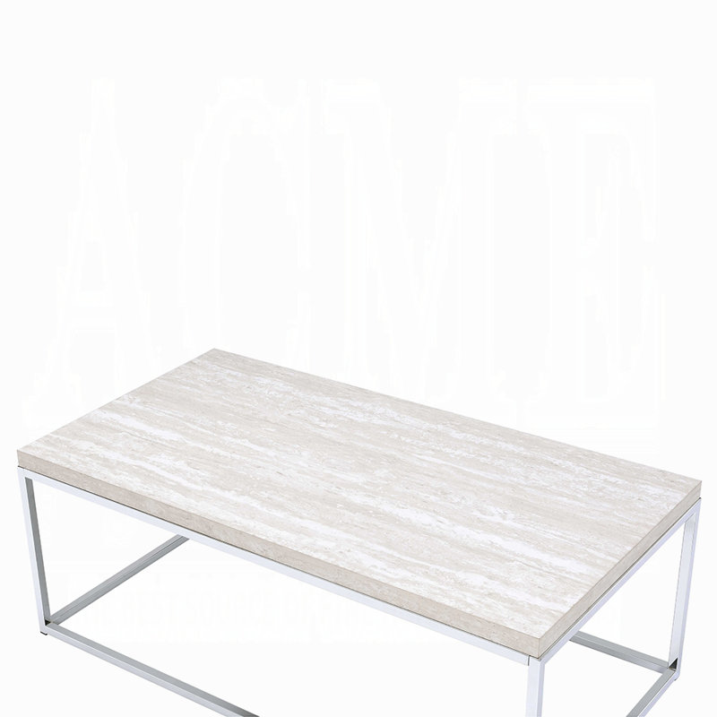 Light Oak And Chrome Coffee Table With Open Base