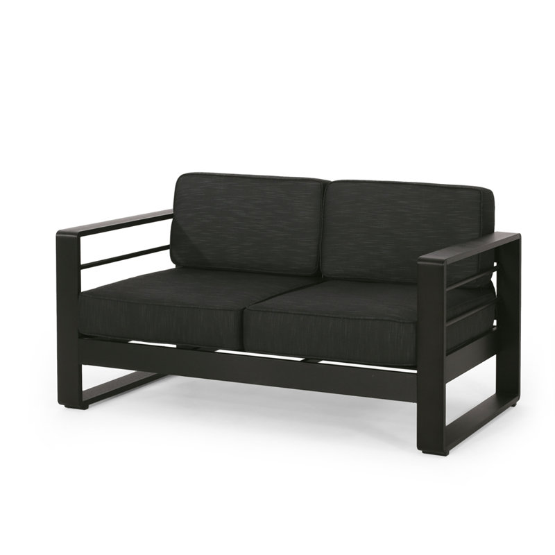 Outdoor Patio Loveseat, Dark Gray