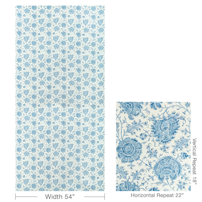 Indiennes Floral Fabric, Delft