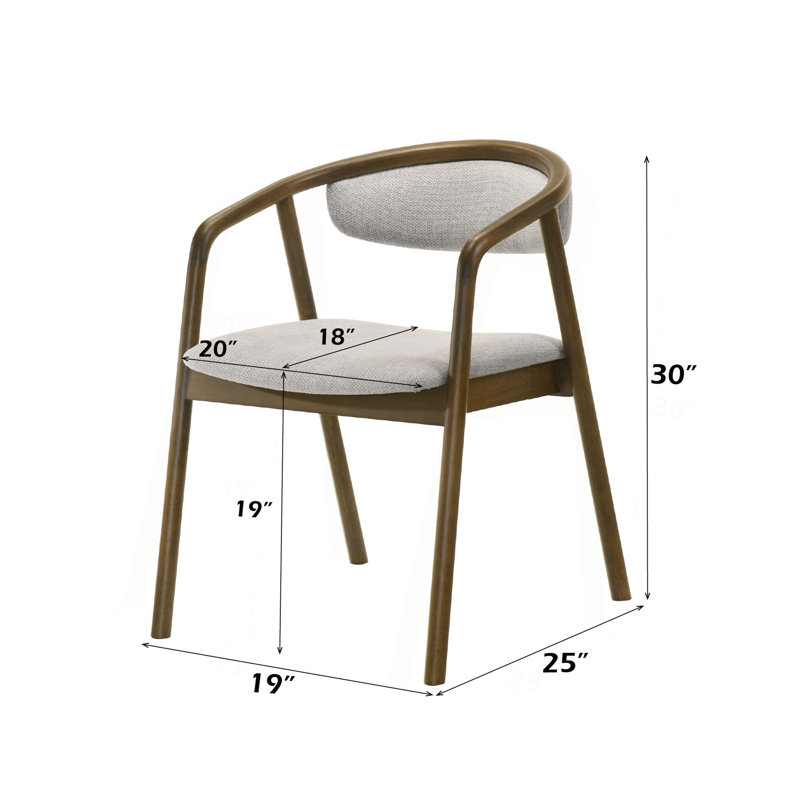 Chaise d'appoint en chenille et noyer Delina