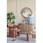 Table d'appoint paon 17,7 x 17,7 x 24 po avec plateau rond en verre