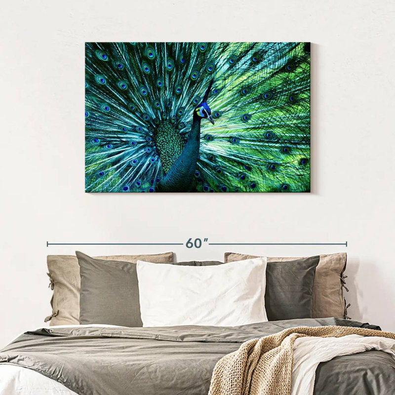 Elegant Peacock, 30" H x 45" W