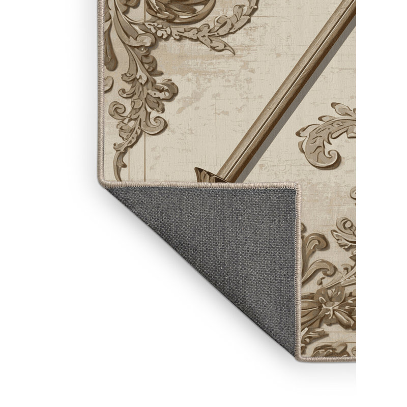 Tapis oriental doux et moelleux en hallebarde classique beige Durfee, 3 x 5