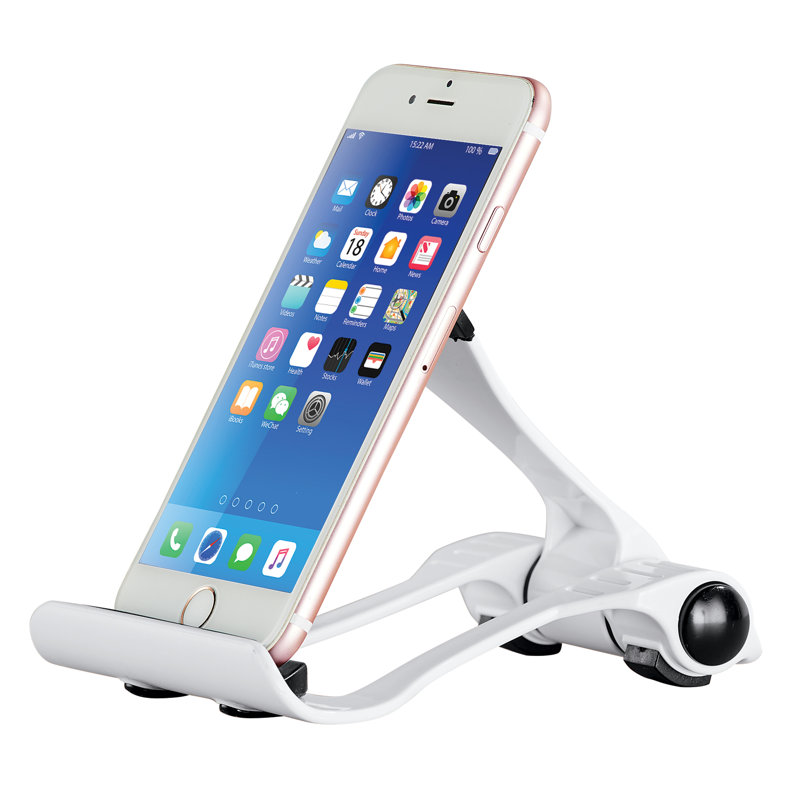 Compact Black Foldable Adjustable Non-Slip Phone and Tablet Stand