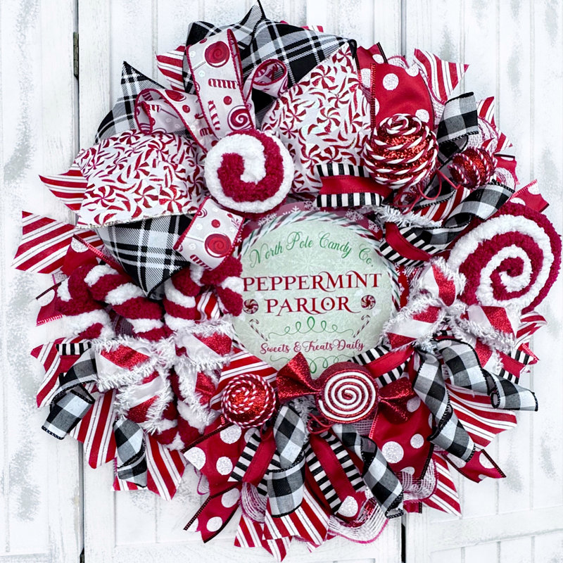 Couronne en maille 20 po Peppermint Parlor