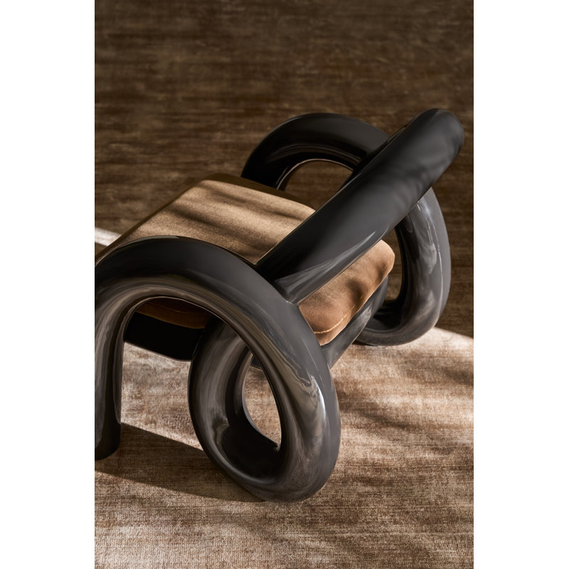 Caracole Armchair, Brown, Brown Polyester Blend