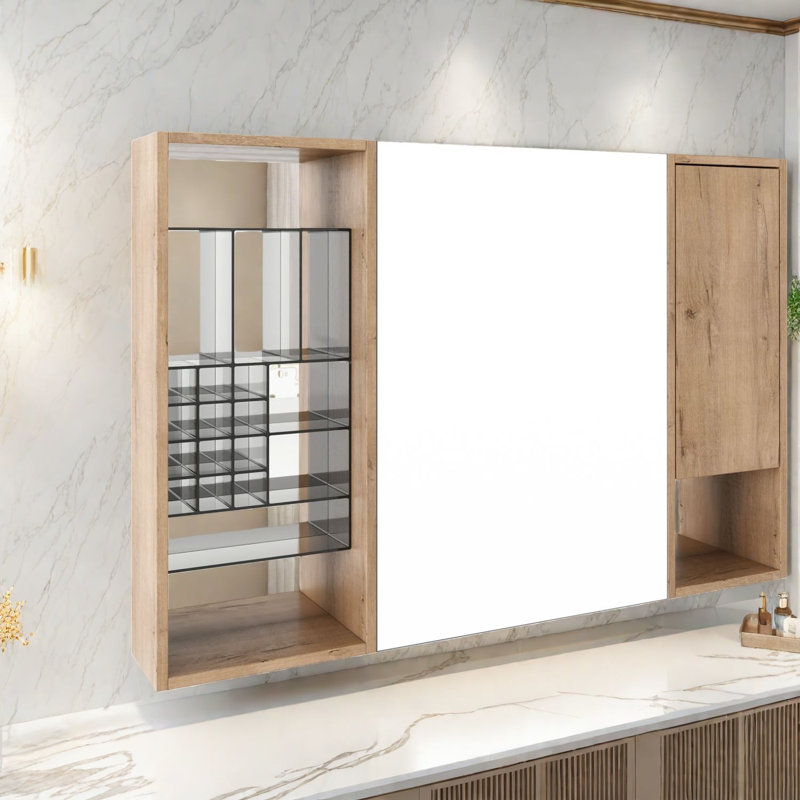 Armoires à pharmacie peu encombrantes, miroir en bois 41,4 po, salle de bain rustique
