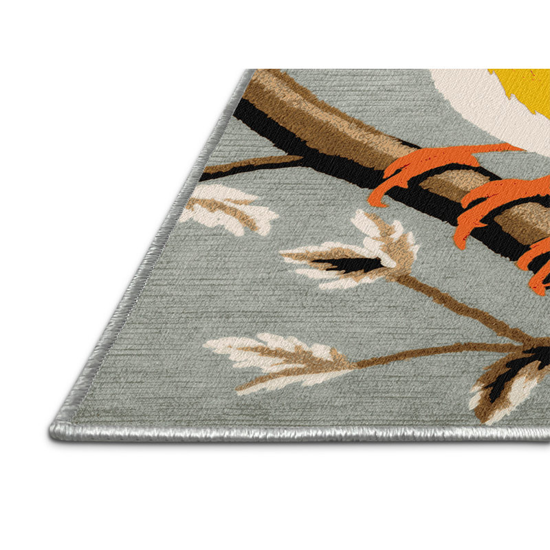  Tapis lavable chardonneret européen, Rectangle 5 pi x 7 pi