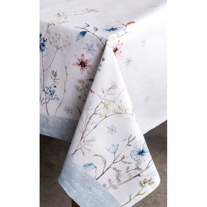 Maison d'Hermine Ice Florals 100% Cotton Tablecloth - 60" x 90", 90" x 60"