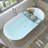 Iris 59" x 29.5" Freestanding Soaking Acrylic Bathtub-83841425