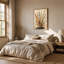 Tableau sur toile texturé avec motif de feuillage abstrait rouille et beige-531678428