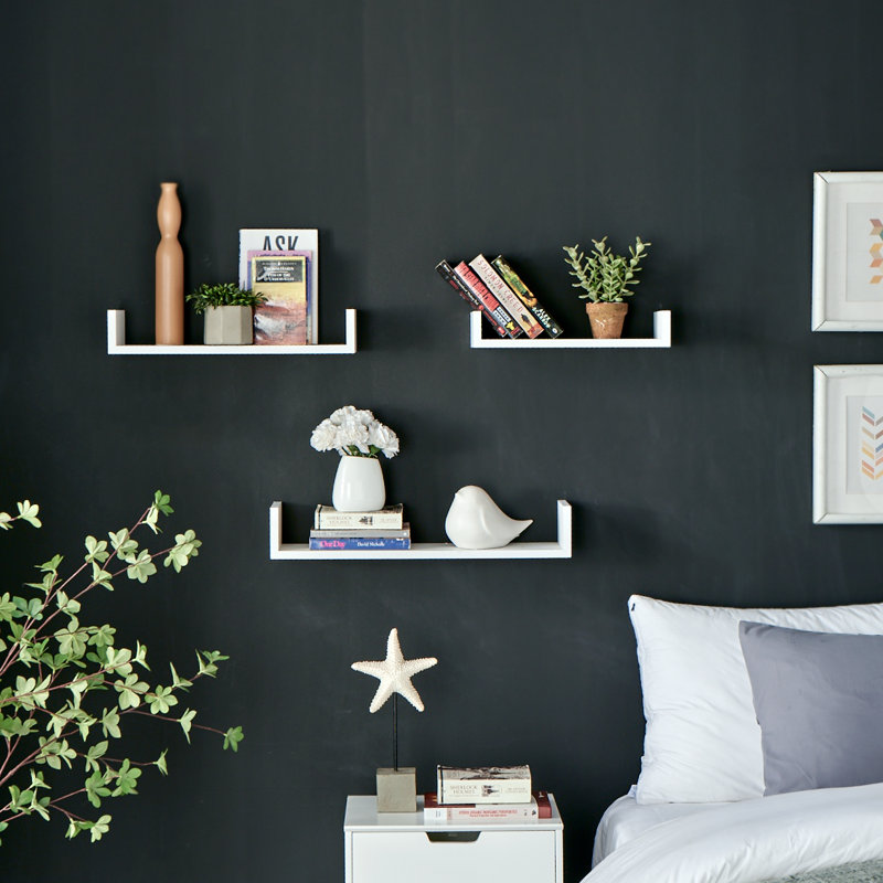 Ismah 3 Piece Floating Shelf, White