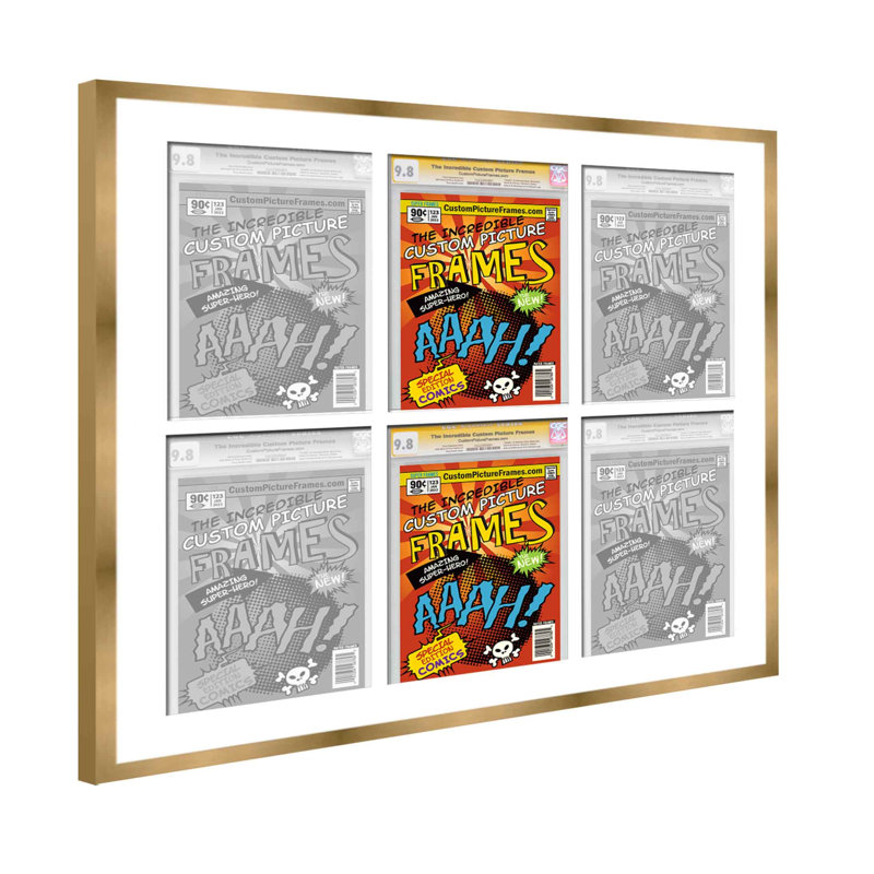Cadre photo Collage, 8,125 po x 13 po, 30 po x 30 po, Or / blanc