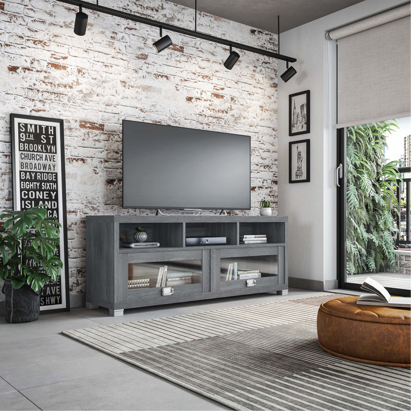 Meuble télé pour téléviseur de 75 po ou moins Techni mobili Durbin, gris