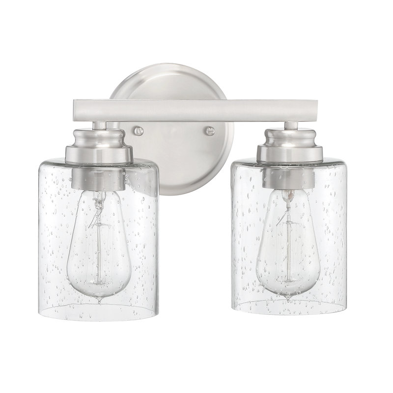 Berntraud 2 - Light Dimmable Vanity Light, Clear Seeded, Brushed Polished Nickel