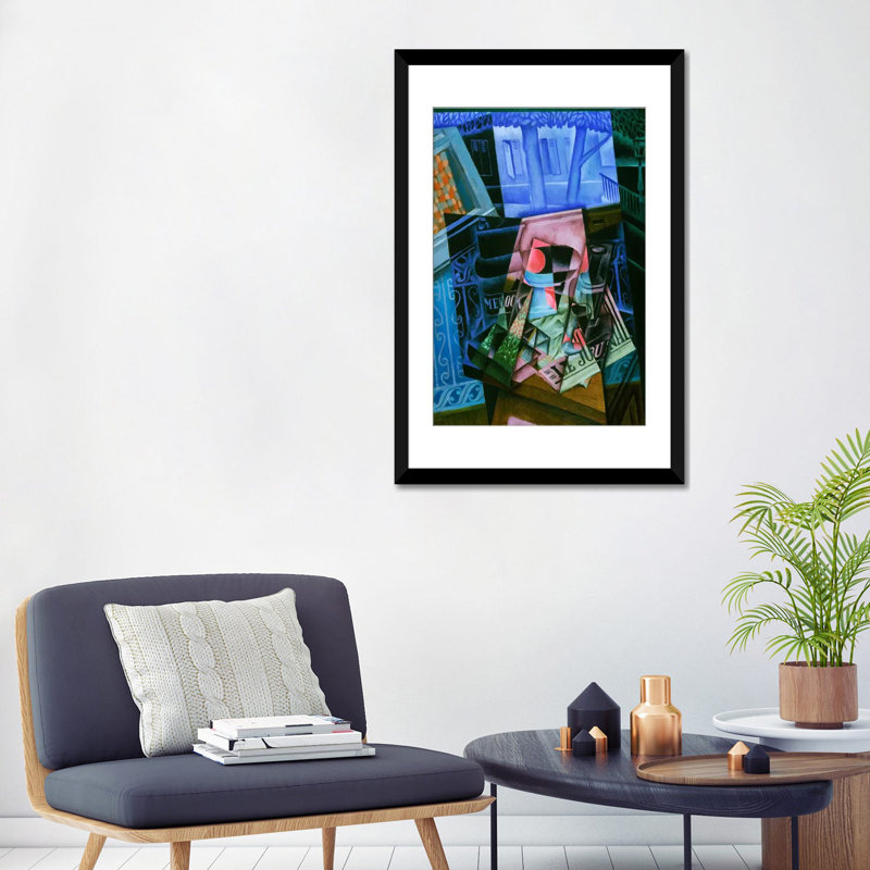 Reproduction d'art sur toile tendue, H 32 po x l 24 po x P 1 po, Papier beaux-arts encadré noir, Blanc