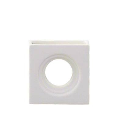 Vase en céramique rectangulaire blanc mat