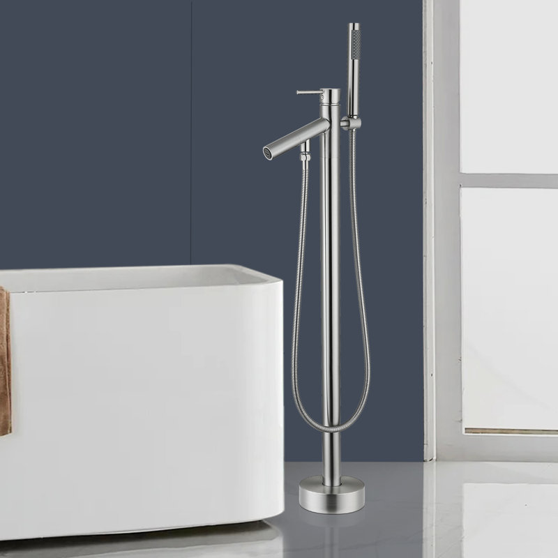 Floor Tub Spout with Diverter, Brushed Nickel