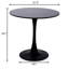 Table de salle à manger de 31,5 po de diamètre, style moderne, noir, matériaux pour la cuisine et la chambre, plateau rond robuste et facile à assembler avec base en métal, facile à essuyer