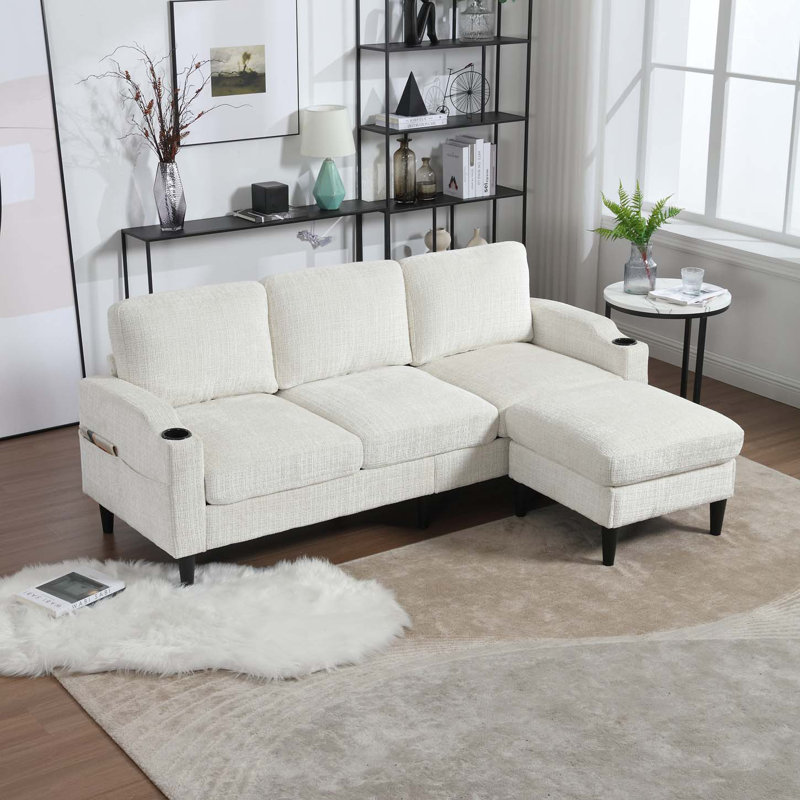 Canapé modulaire 2 pièces Adylynn, Chenille beige