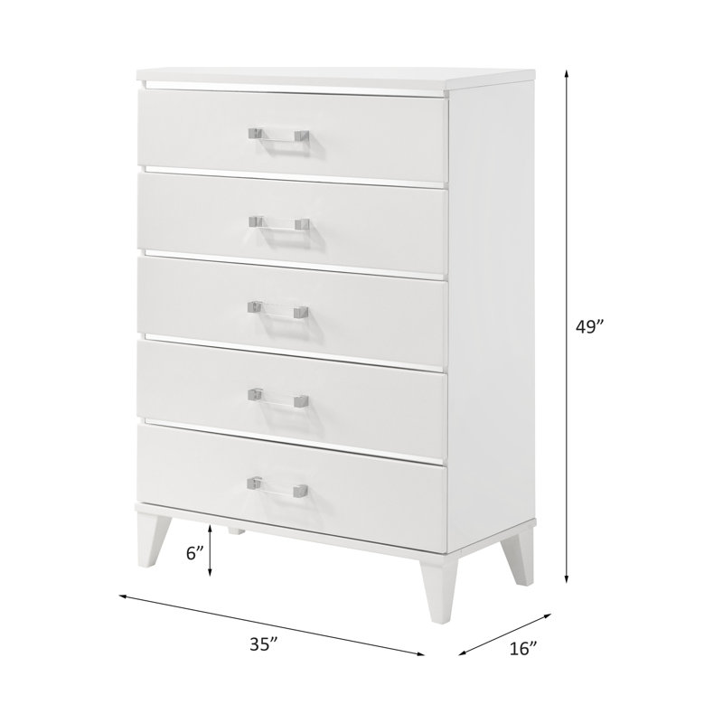 Commode 3 tiroirs, Blanc