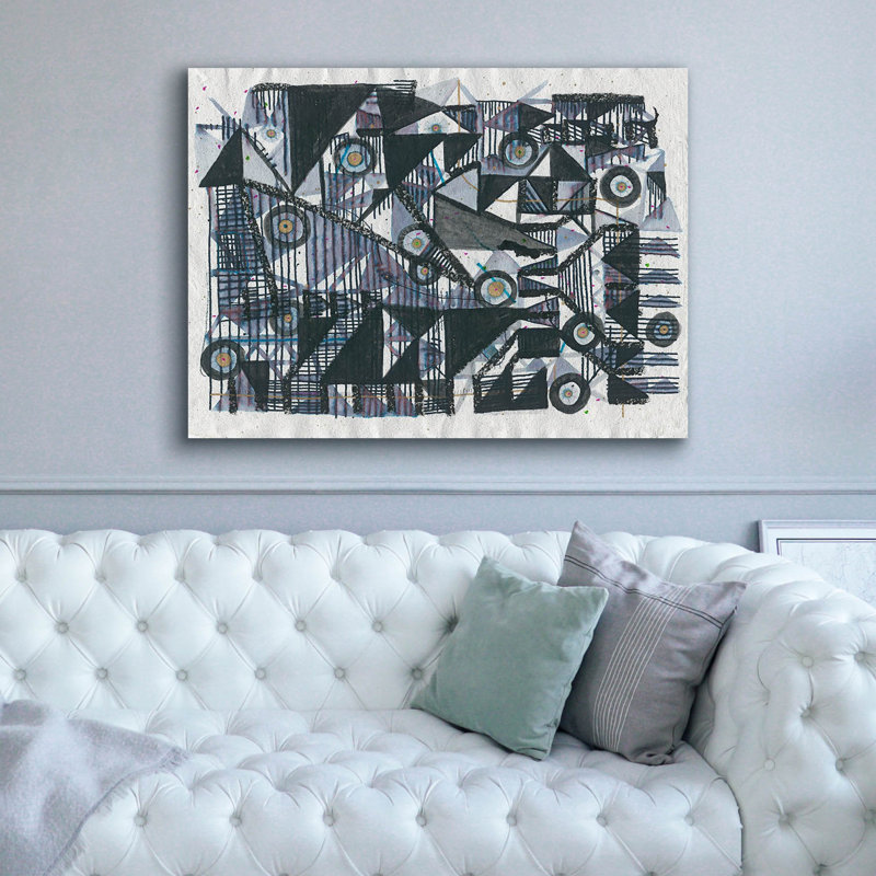 Toile épique «Circles & Triangles» par Lori Arbel, 54 po x 40 po, H 40 po x l 54 po