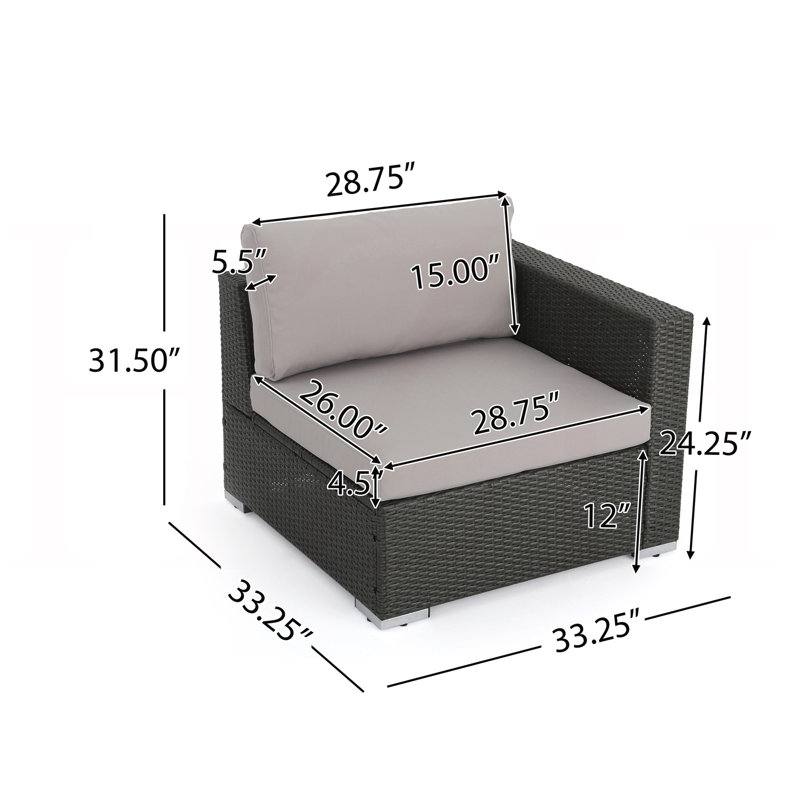 Fauteuil droit, Gray, Black