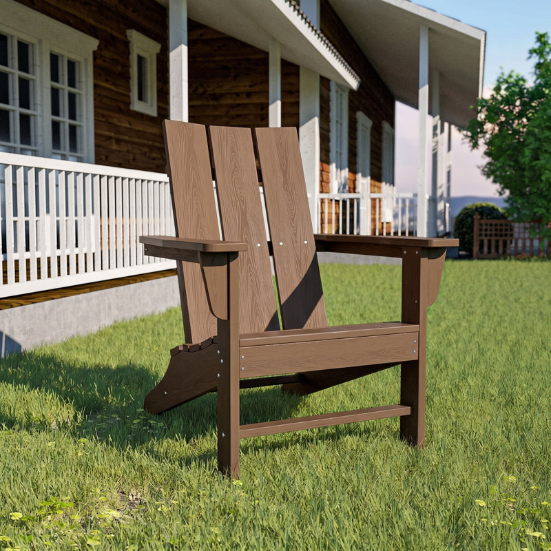 Chaise Adirondack pliante Bruce HDPE, Brun