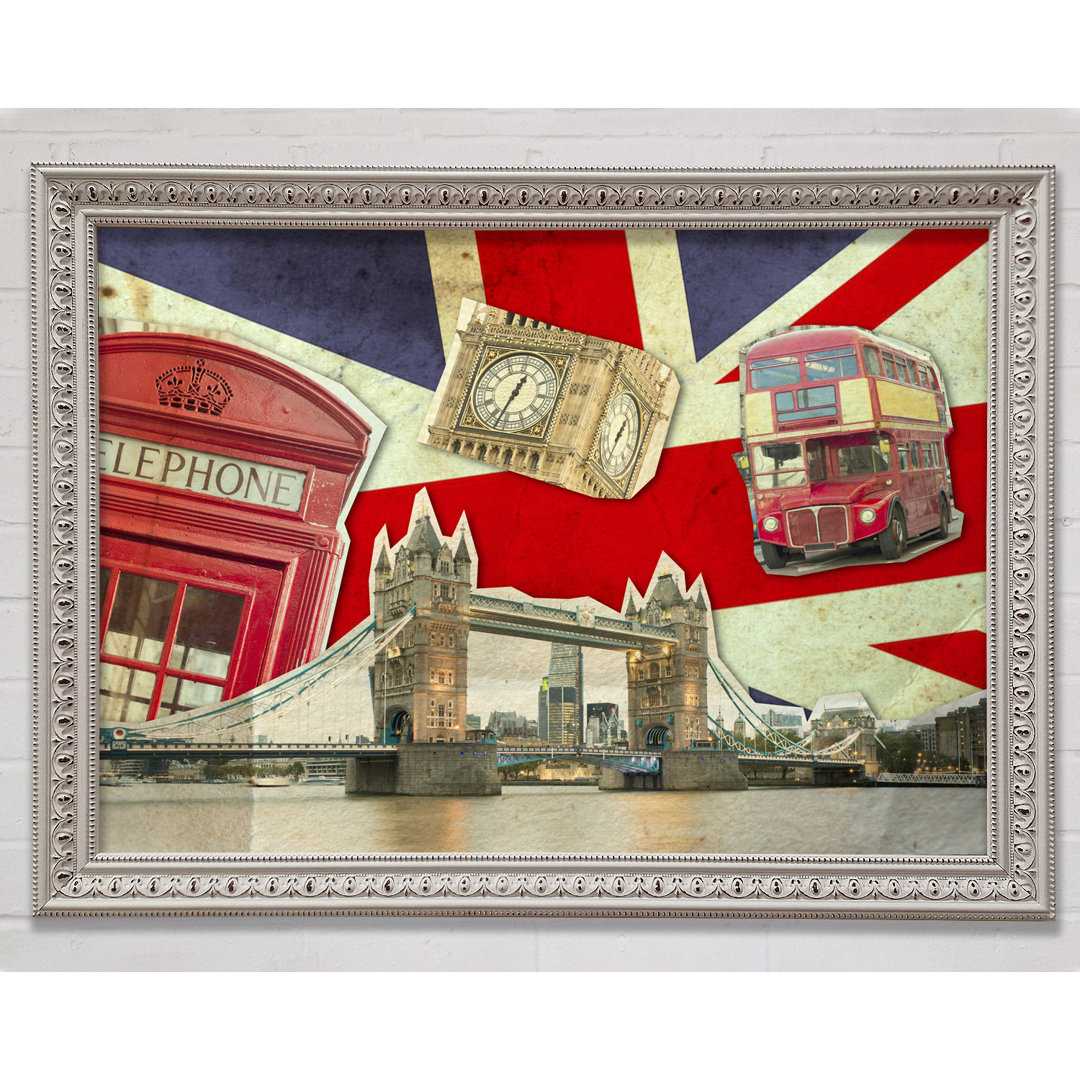 Union Jack London Icons - Einzelne Bilderrahmen Kunstdrucke