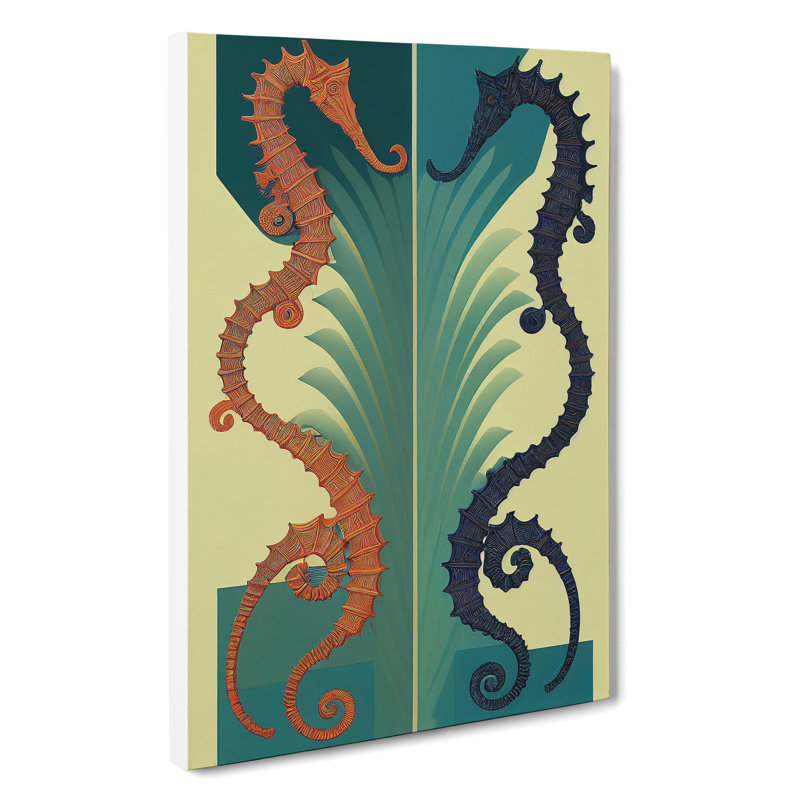 XC1022-4805X Two Seahorses - Wrapped Canvas Print, 50cm H x 35cm W x 3cm D