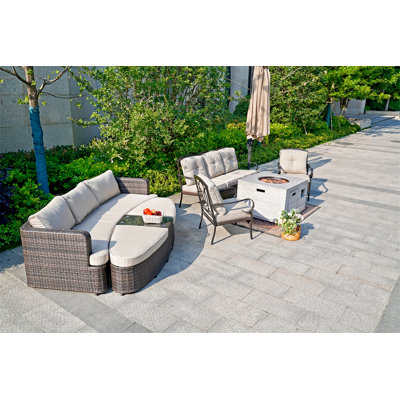Ensemble de conversation modulaire avec coussins 4 pièces Dannielyn