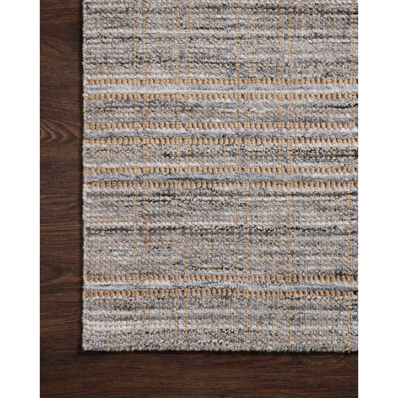 Tapis abstrait brun / ardoise tissé à la main Jamie, Rectangle 11 pi 6 po x 15 pi