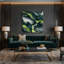 Paysage abstrait 56, art mural bleu sur toile-1323453944