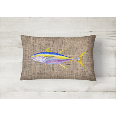 Tuna Outdoor Reversible Throw Pillow