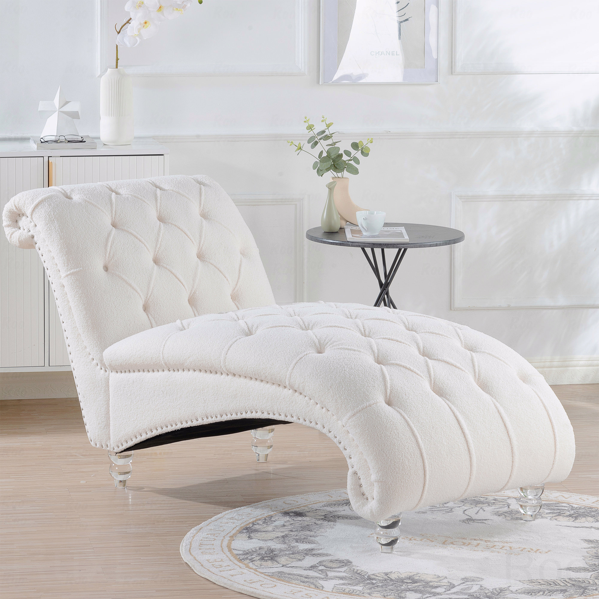 Ebern Designs Tufted Armless Chaise Lounge | Wayfair