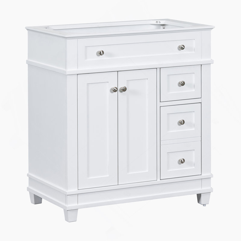 Meuble-lavabo 30 po sans lavabo, meuble-lavabo autoportant avec 2 tiroirs