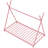 Metal Twin Size House Platform Bed With Triangle Structure, Pink-243458191