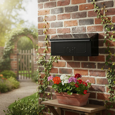 Small Galvanized Steel Mailbox, Powder-Coated Rust-Resistant Wall Mount Mailbox For Recessed Installation