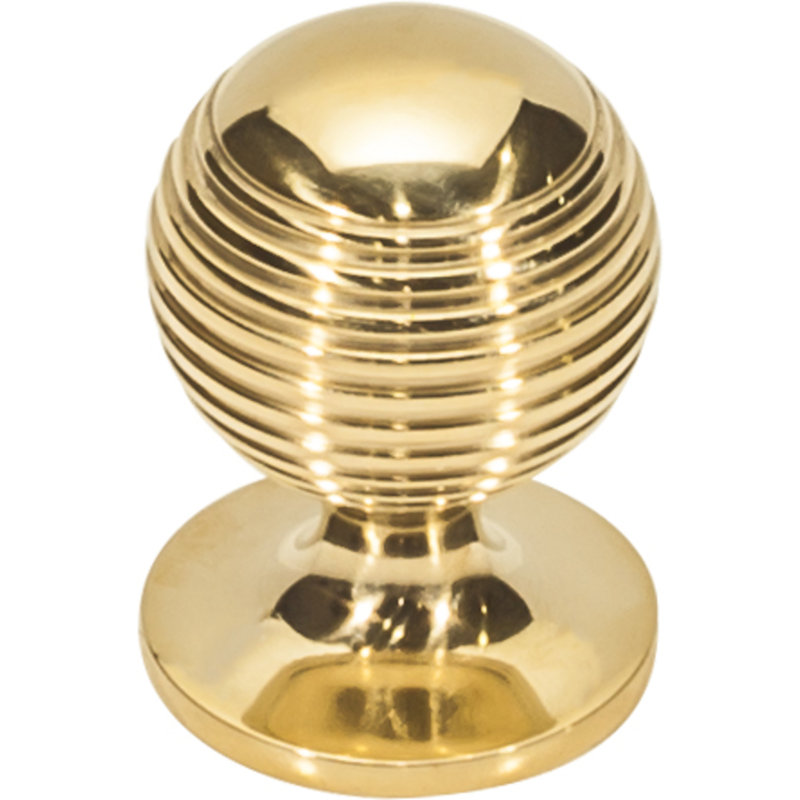 Divina 1 1/8" Diameter Round Rimmed Knob, Unlacquered Brass