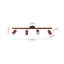 4-Light Linear Semi Flush Mount Track Lighting in Walnut Wood Finish 