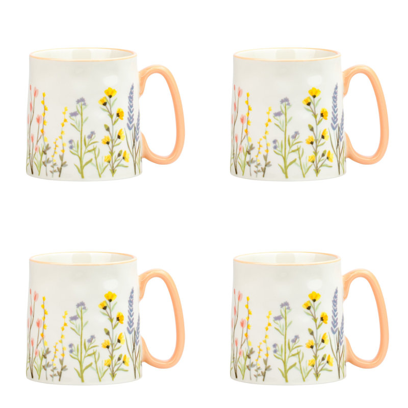 10 grandes tasses de fraises Bella Street, doux champ de fleurs