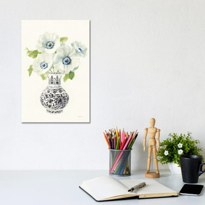 Floral Chinoiserie I Black Crop by Danhui Nai - Wrapped Canvas Gallery-Wrapped Canvas Giclée