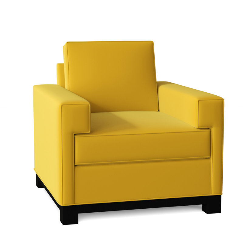 Fauteuil de 38 po de largeur Grace, Ensoleillé Klein, Noir, Plumes et duvet