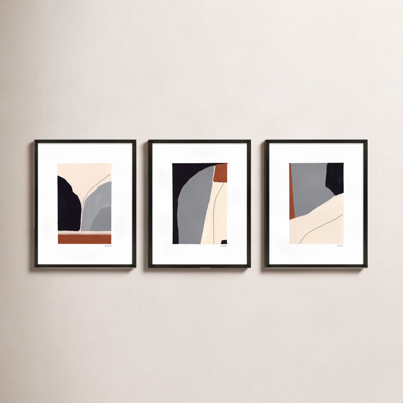 Shawna Transcendence. Ensemble de 3 - ensemble de 3 cadres photo, H 50 po x l 40 po x P 1,25 po, Bois noir
