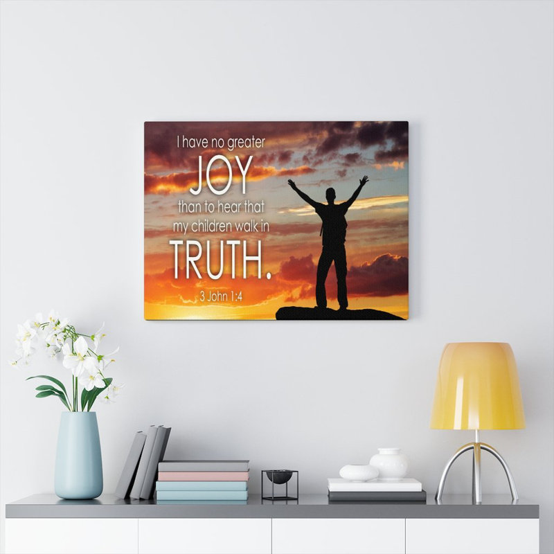 Joy and Truth 1 John 4: 21 Christian Home Decor Scripture Art, H 12 po x l 16 po x P 1,25 po
